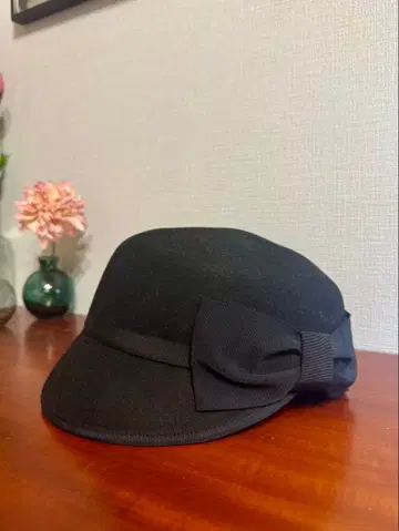 CA4LA 리본 포함 헌팅 캡 엘레강트한 리본 포함 블랙 울 햇