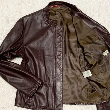 소가죽/레어 색상/새상품급 폴스미스 레더 싱글 자켓 와인 레드