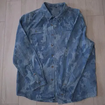 데님 카모플라쥬 긴팔 셔츠