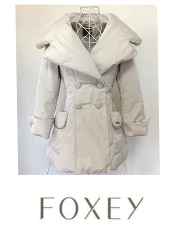 FOXEY 폭시 빅 컬러 숏 다운 코트 40
