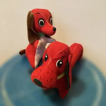 쇼와 레트로 강아지 봉제 인형 2체 닥스훈트 외