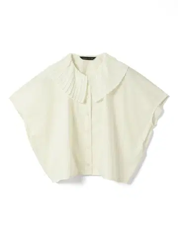 mizuiro ind 코튼 플리츠 칼라 셔츠 화이트