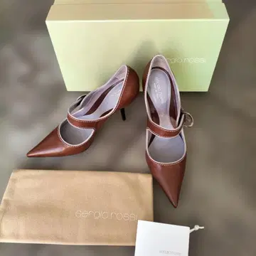 미사용 sergio rossi 브라운 하이힐 펌프스