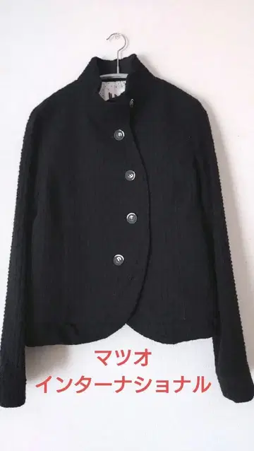 블랙 스탠드 카라 자켓