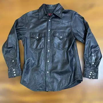 새상품급 JOHNBULL 블랙 가죽 셔츠 남성용 M 사이즈