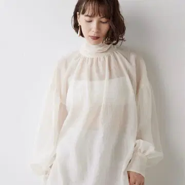 Whim Gazette 오간자 보우 블라우스 24AW 긴팔