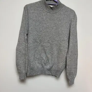 캐시미어 100% 그레이 쿨넥 스웨터 L