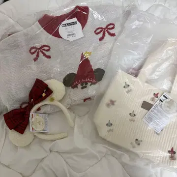 릴린린 스웨터 머리띠 토트백 디즈니 크리스마스