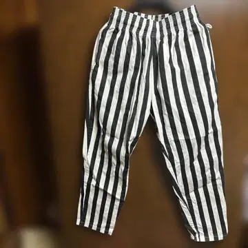 Cockman 화이트 블랙 스트라이프 워크 팬츠