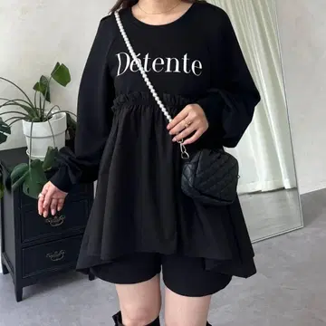 prose verse 프릴 개더 로고 페플럼 맨투맨