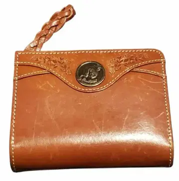 피터 래빗 여성용 천연 가죽 지퍼 앤티크 이단 접이식 지갑