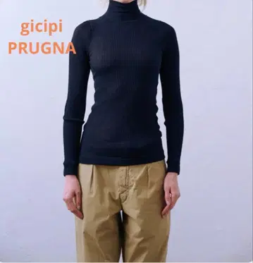 gicipi 지치피 PRUGNA 울 실크 터틀넥 리브 니트