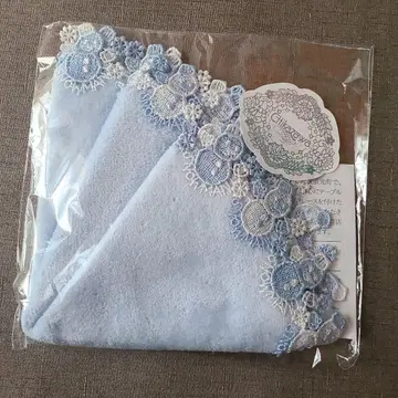 치카자와 레이스 시즌 타월 손수건 눈사람 아쿠아 블루