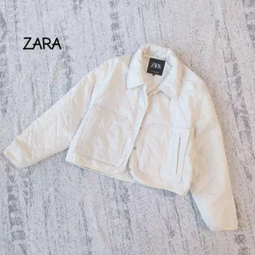 ZARA * 숏 기장 루즈핏 아이보리 퀼팅 자켓 ML 상당