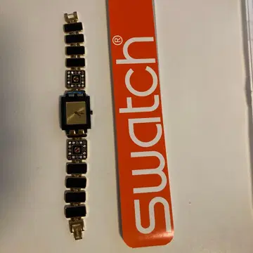 Swatch 아날로그 손목시계 블랙/금