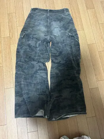 카모 패턴 데님 카고 팬츠