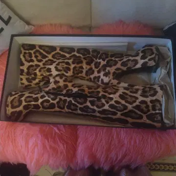 쥬세페 자노티 레오파드 무늬 송치 롱 부츠