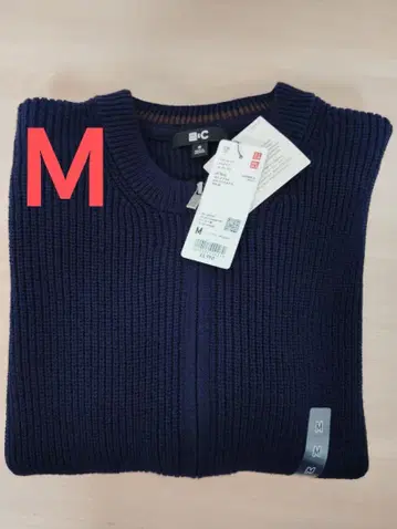새상품 UNIQLO C 크루넥 풀 집업 가디건 네이비M 유니클로