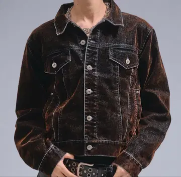 ANDER HUNK 오버 다이 플로키 데님 자켓