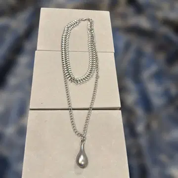 실버 드롭 펜던트 목걸이
