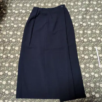 블랙 랩 스타일 롱 스커트