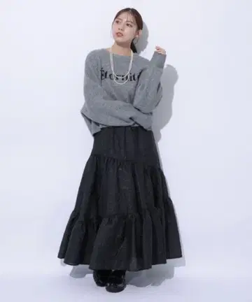 Mystrada 절개 캉캉 스커트 블랙