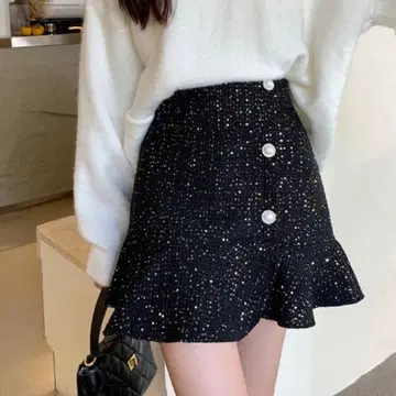 SEU 라메 믹스 머메이드 스커트 M 사이즈