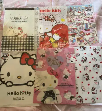 레트로 헬로키티 클리어 파일 8개 세트