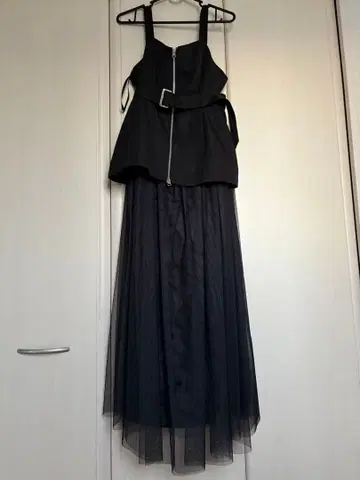 튤 오버롤 스커트 블랙