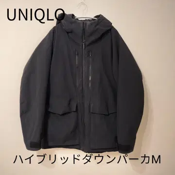 UNIQLO 유니클로 하이브리드 다운 후드티 블랙 M