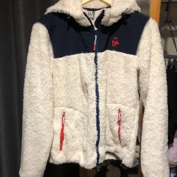 CHUMS 플리스 자켓 L 사이즈 화이트/네이비