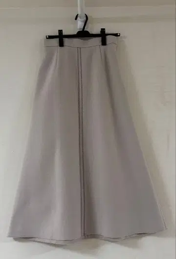 라이트 그레이 플레어 스커트 롱 스커트