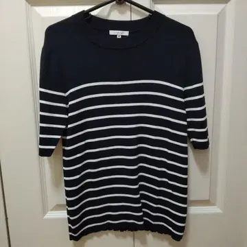 EMMA JAMES 스트라이프 반팔 니트 M