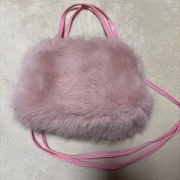 퍼 숄더백 핑크