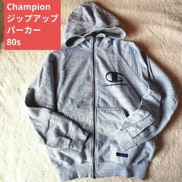 Champion 집업 후드티 80s 그레이