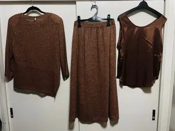 브라운 리브 짜임 셋업 3종 11호 L 사이즈