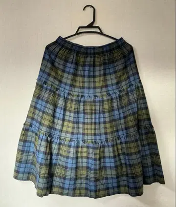 O'NEIL 체크 무늬 롱 스커트