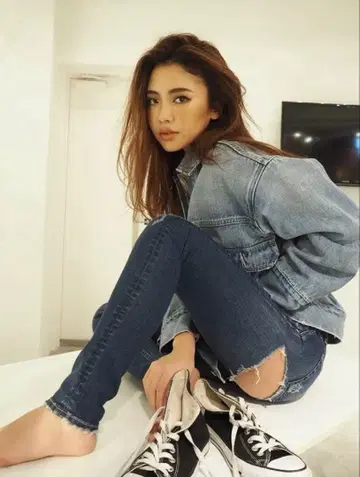 GYDA 데미지 스키니 청바지 데님