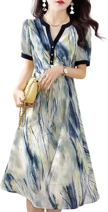 원피스 프리 사이즈 보태니컬 무늬 비에누원