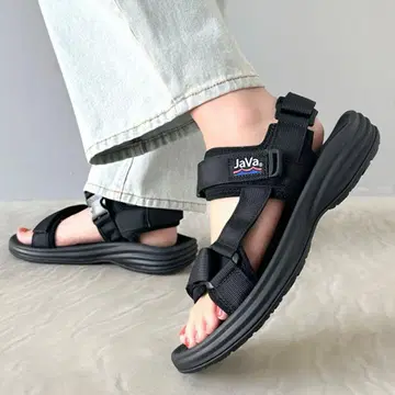 [ JaVa 콜라보 ] 스포티 스트랩 벨크로 샌들