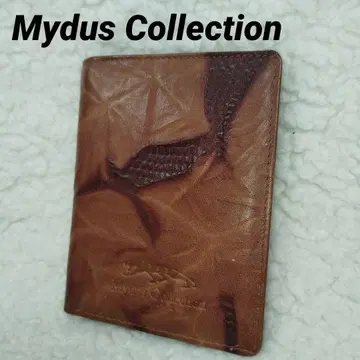 Mydus Collection 접이식 지갑 지갑 가죽 로고 엠보
