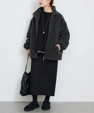 슬로브 이에나 울 콤보 스탠드 코쿤 블루종 그레이 38