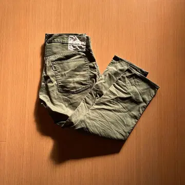 레어 EVISU 에비수 올리브 그린 워크 팬츠