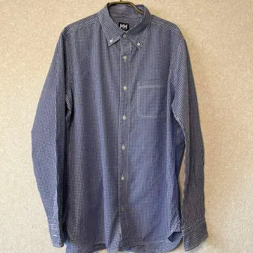 헬리한센 깅엄 체크 긴팔 셔츠 L