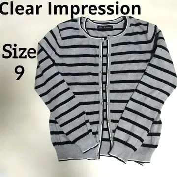 Clear Impression 보더 앙상블 가디건 M 사이즈