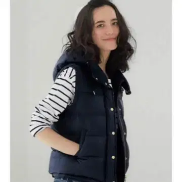 그린 레이블 릴랙싱 리버서블 다운 베스트 네이비