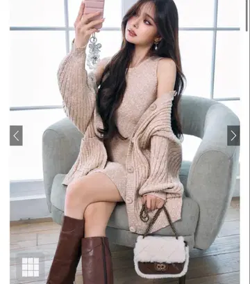 [ GRL ] 니트 가디건 x 미니 원피스 셋업[ru1315]