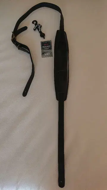 Fender 기타 스트랩 블랙 가죽