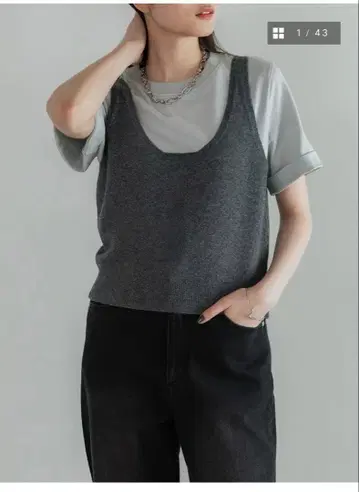 크루레 2way 울 캐시미어 니트 뷔스티에