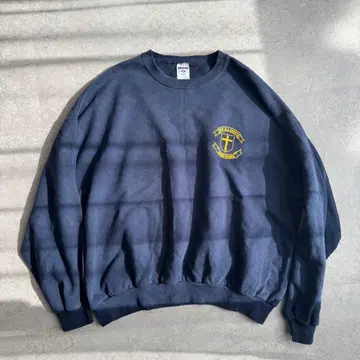 JERZEES 굿 프린트 맨투맨 네이비